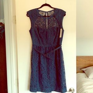 Trina Turk peacock blue cocktail dress